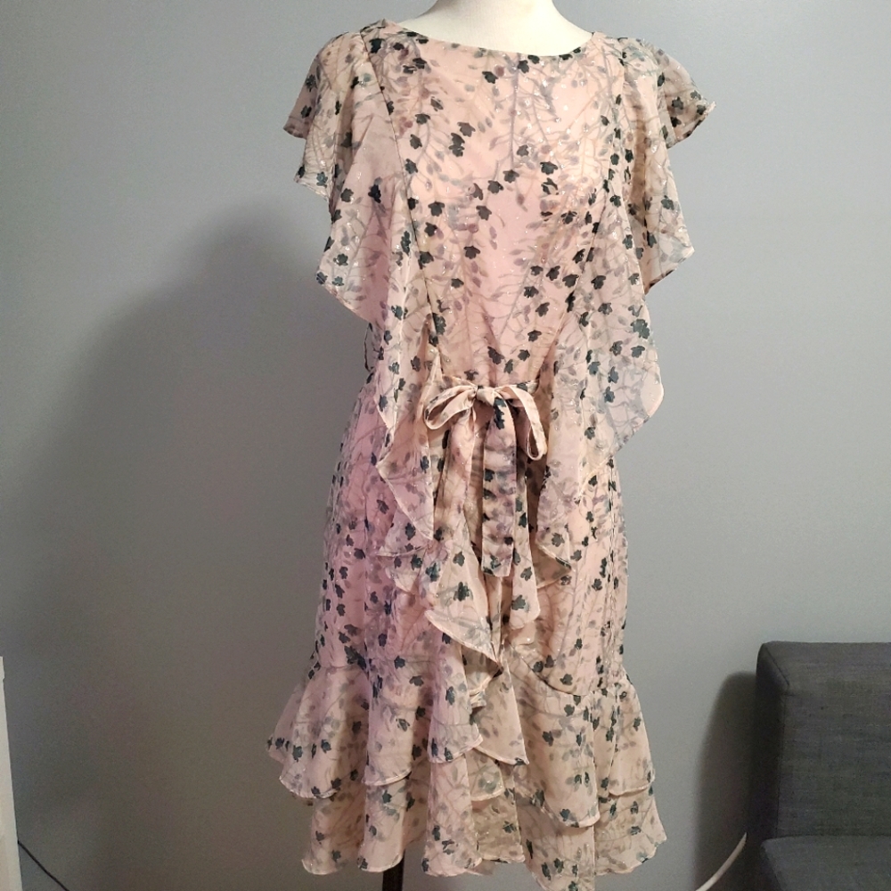 NWOT Ruffle Pink Dress Sz Small